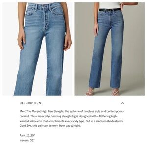 Joe’s NWT Margot High Rise Straight Leg in Good Eye Size 29
